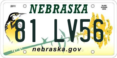 NE license plate 81LV56