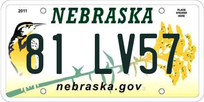 NE license plate 81LV57
