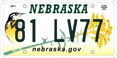NE license plate 81LV77