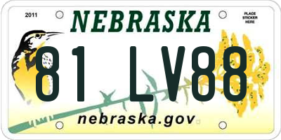 NE license plate 81LV88