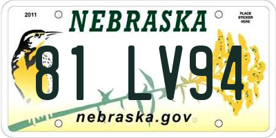 NE license plate 81LV94