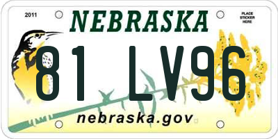 NE license plate 81LV96