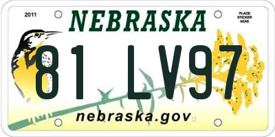 NE license plate 81LV97