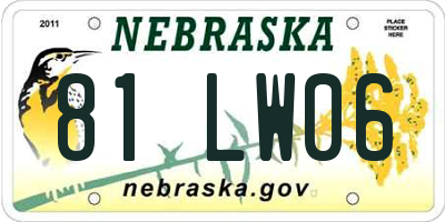 NE license plate 81LW06