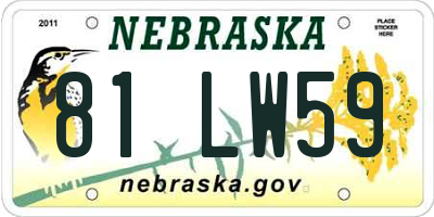 NE license plate 81LW59