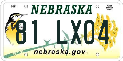 NE license plate 81LX04