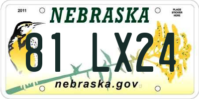 NE license plate 81LX24