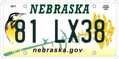 NE license plate 81LX38