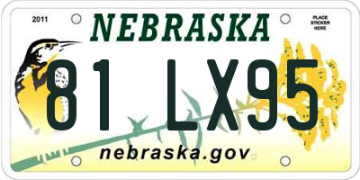 NE license plate 81LX95