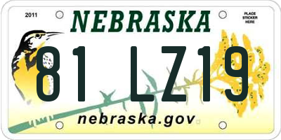 NE license plate 81LZ19