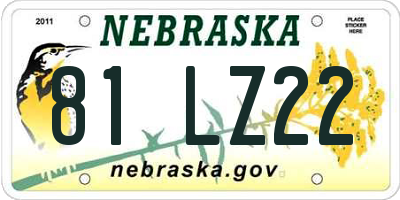 NE license plate 81LZ22