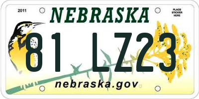 NE license plate 81LZ23