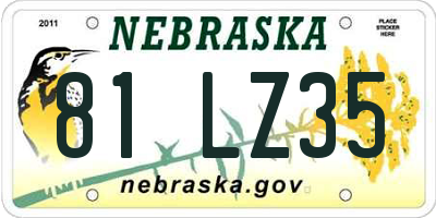 NE license plate 81LZ35