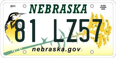 NE license plate 81LZ57