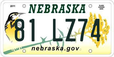 NE license plate 81LZ74