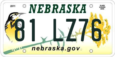 NE license plate 81LZ76