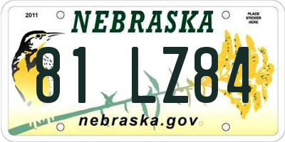 NE license plate 81LZ84