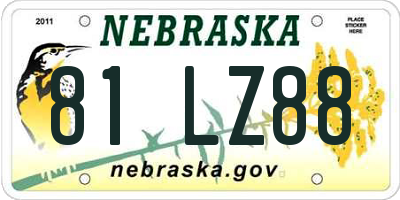 NE license plate 81LZ88