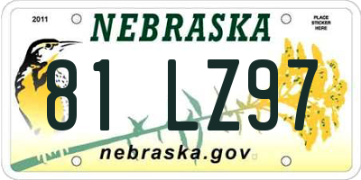 NE license plate 81LZ97