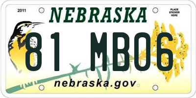 NE license plate 81MB06