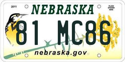 NE license plate 81MC86