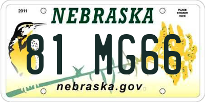 NE license plate 81MG66