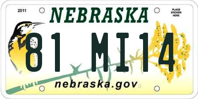 NE license plate 81MI14
