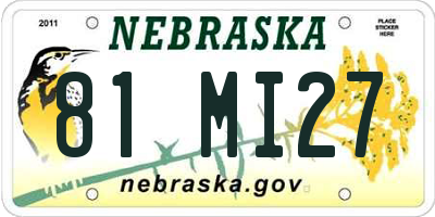 NE license plate 81MI27