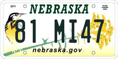 NE license plate 81MI47