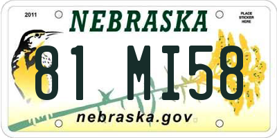 NE license plate 81MI58