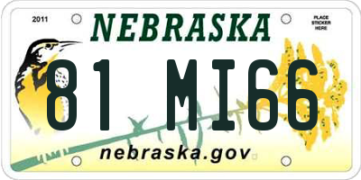 NE license plate 81MI66