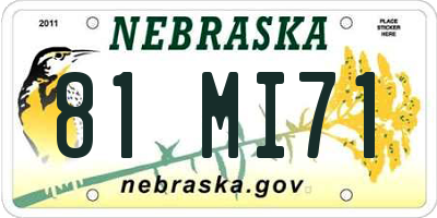 NE license plate 81MI71