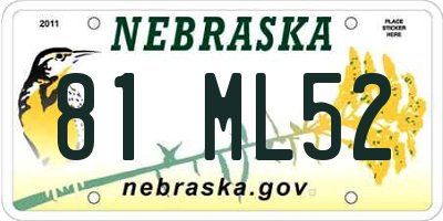 NE license plate 81ML52
