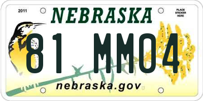 NE license plate 81MM04