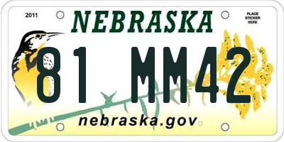 NE license plate 81MM42