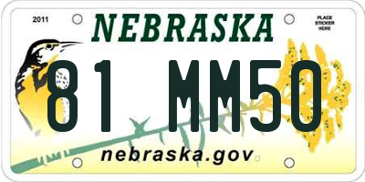 NE license plate 81MM50