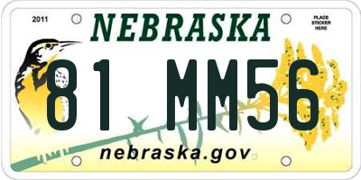 NE license plate 81MM56
