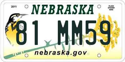 NE license plate 81MM59