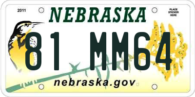 NE license plate 81MM64