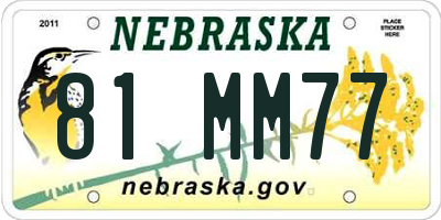 NE license plate 81MM77