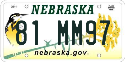 NE license plate 81MM97