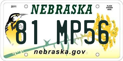 NE license plate 81MP56