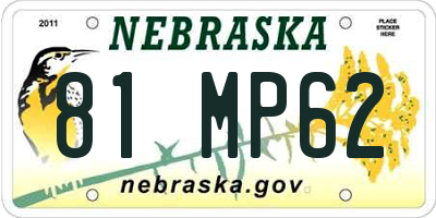 NE license plate 81MP62