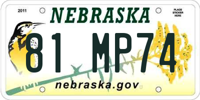 NE license plate 81MP74