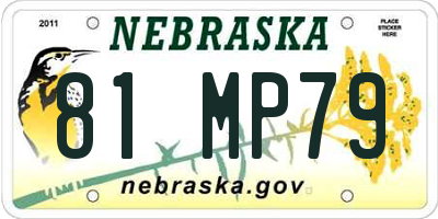 NE license plate 81MP79