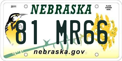NE license plate 81MR66