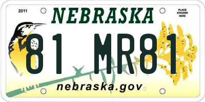 NE license plate 81MR81