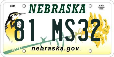 NE license plate 81MS32