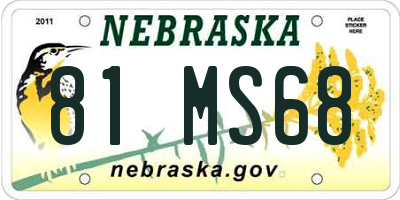 NE license plate 81MS68