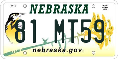 NE license plate 81MT59
